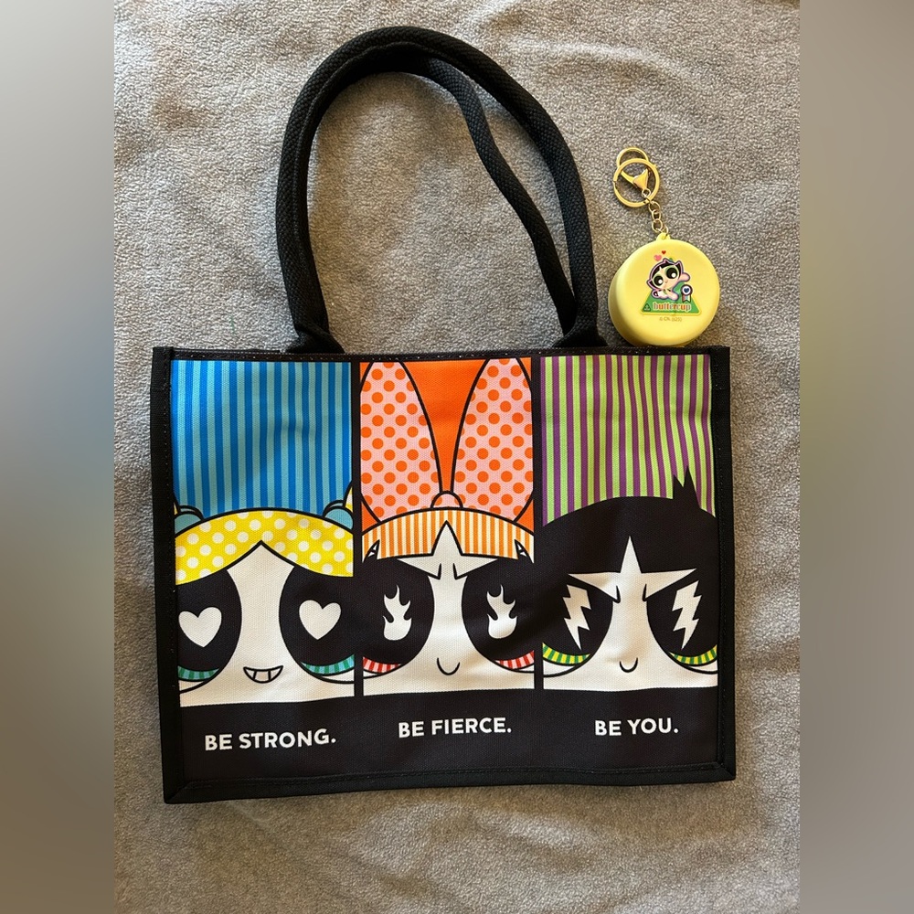 PowerPuff Girls “Be Fierce” Tote Bag with Keychain
